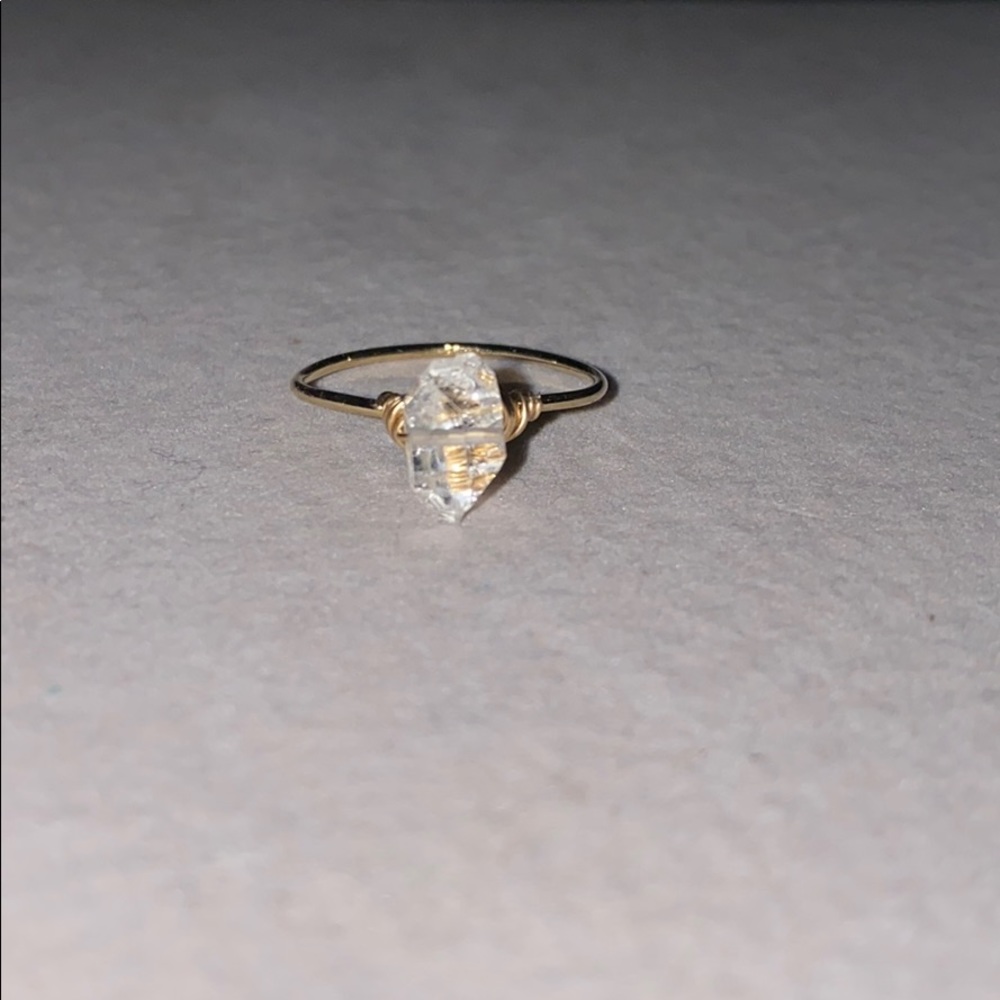 Handmade herkimer diamond ring